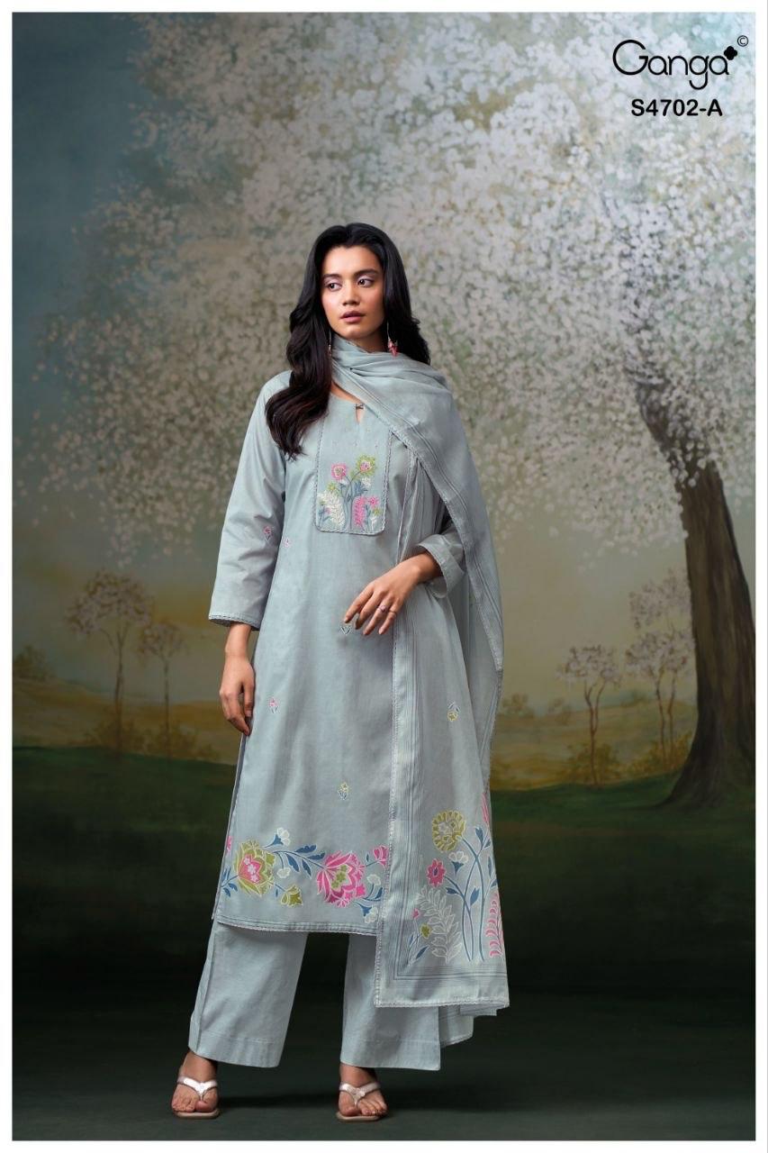 Garvika S4702 Ganga Cotton Pant Style Suits Wholesaler Gujarat