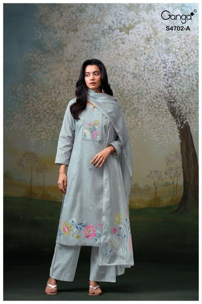 Garvika S4702 Ganga Cotton Pant Style Suits Wholesaler Gujarat