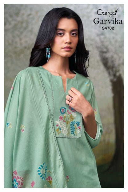 Garvika S4702 Ganga Cotton Pant Style Suits Wholesaler Gujarat