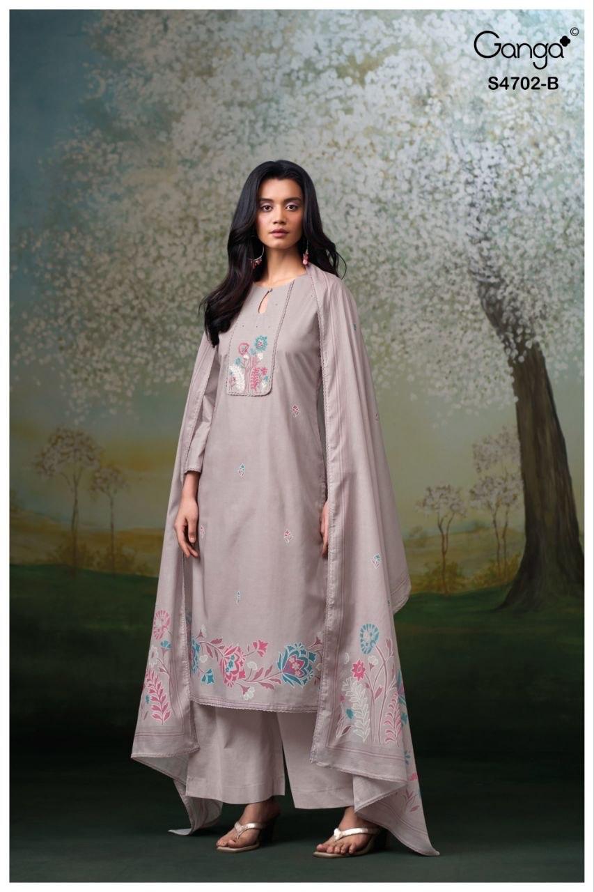 Garvika S4702 Ganga Cotton Pant Style Suits Wholesaler Gujarat