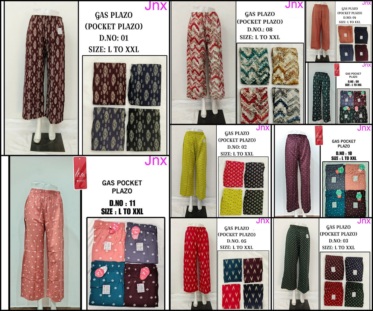 Gas Pocket Jnx Rayon Branded Palazzo Manufacturer Ahmedabad