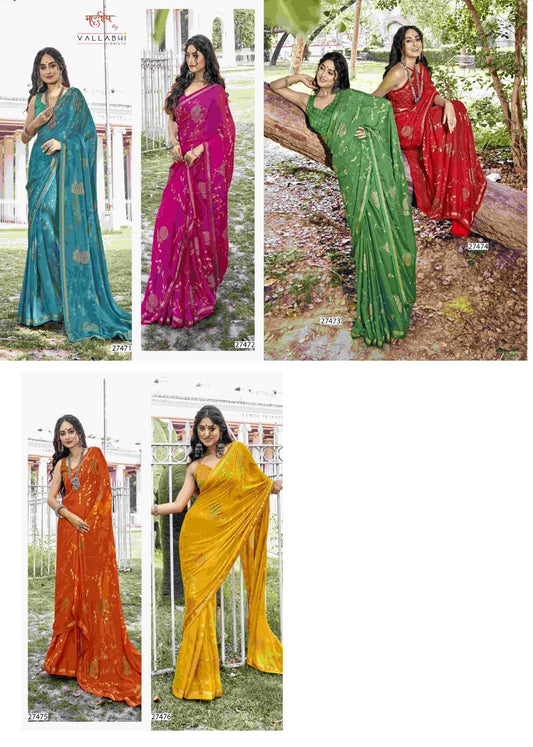 Gauchar Vallabhi Prints Georgette Sarees Exporter Gujarat