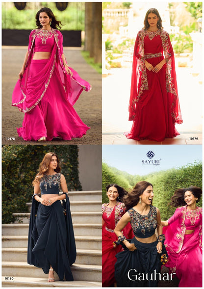 Gauhar Sayuri Georgette Indo Western Pair Wholesale Price