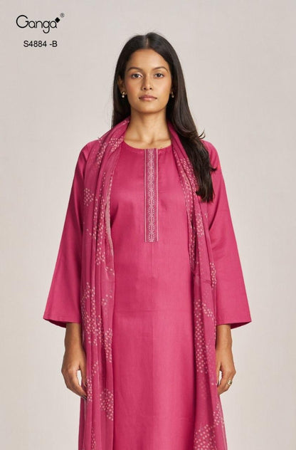 Gaura S4884 Ganga Cotton Satin Pant Style Suits Wholesale