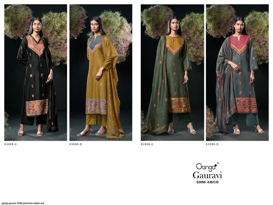 Gauravi S3098 Ganga Premium Pashmina Suits Manufacturer