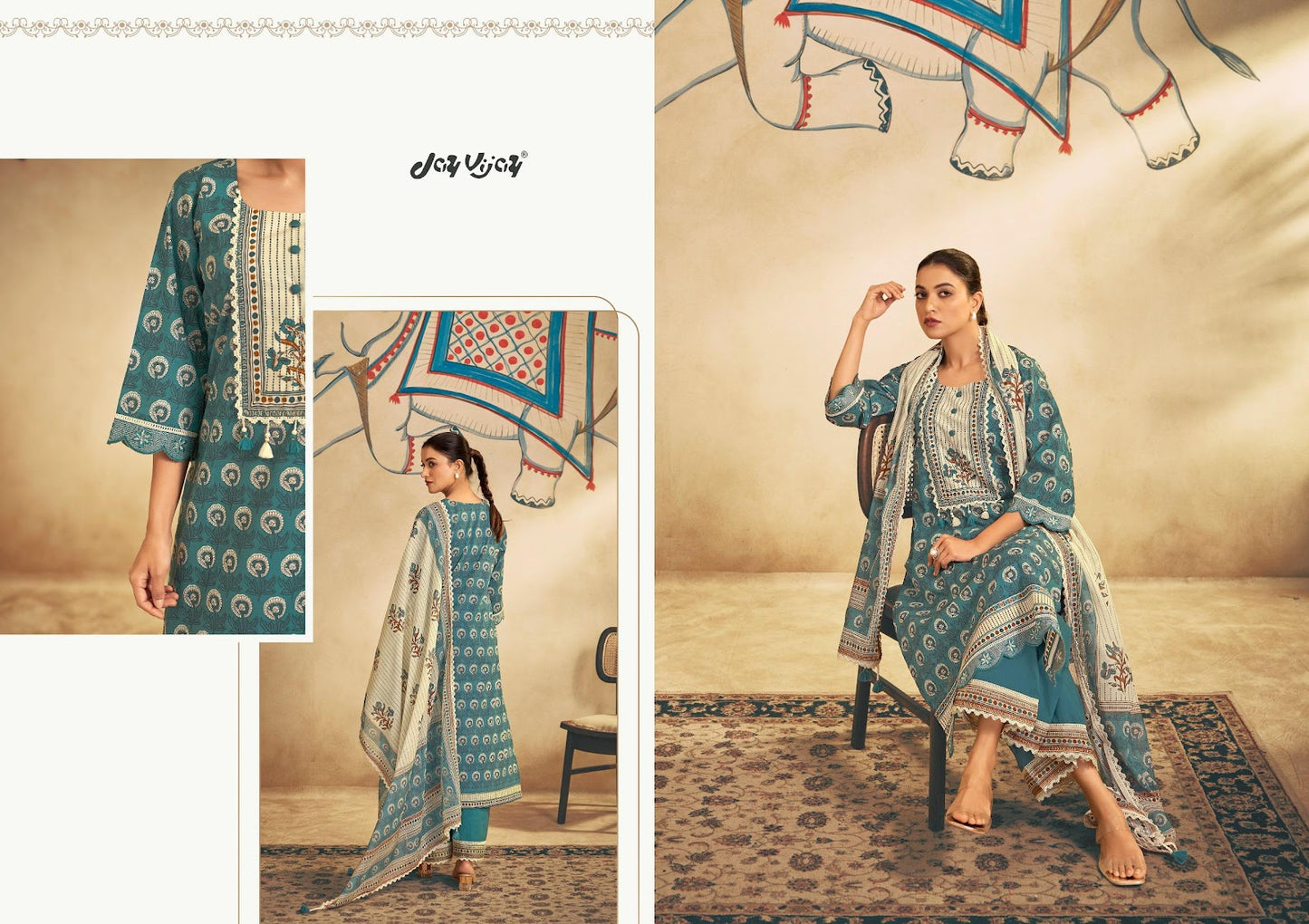 Gauri 3269 Jay Vijay Cotton Pant Style Suits Wholesaler Ahmedabad