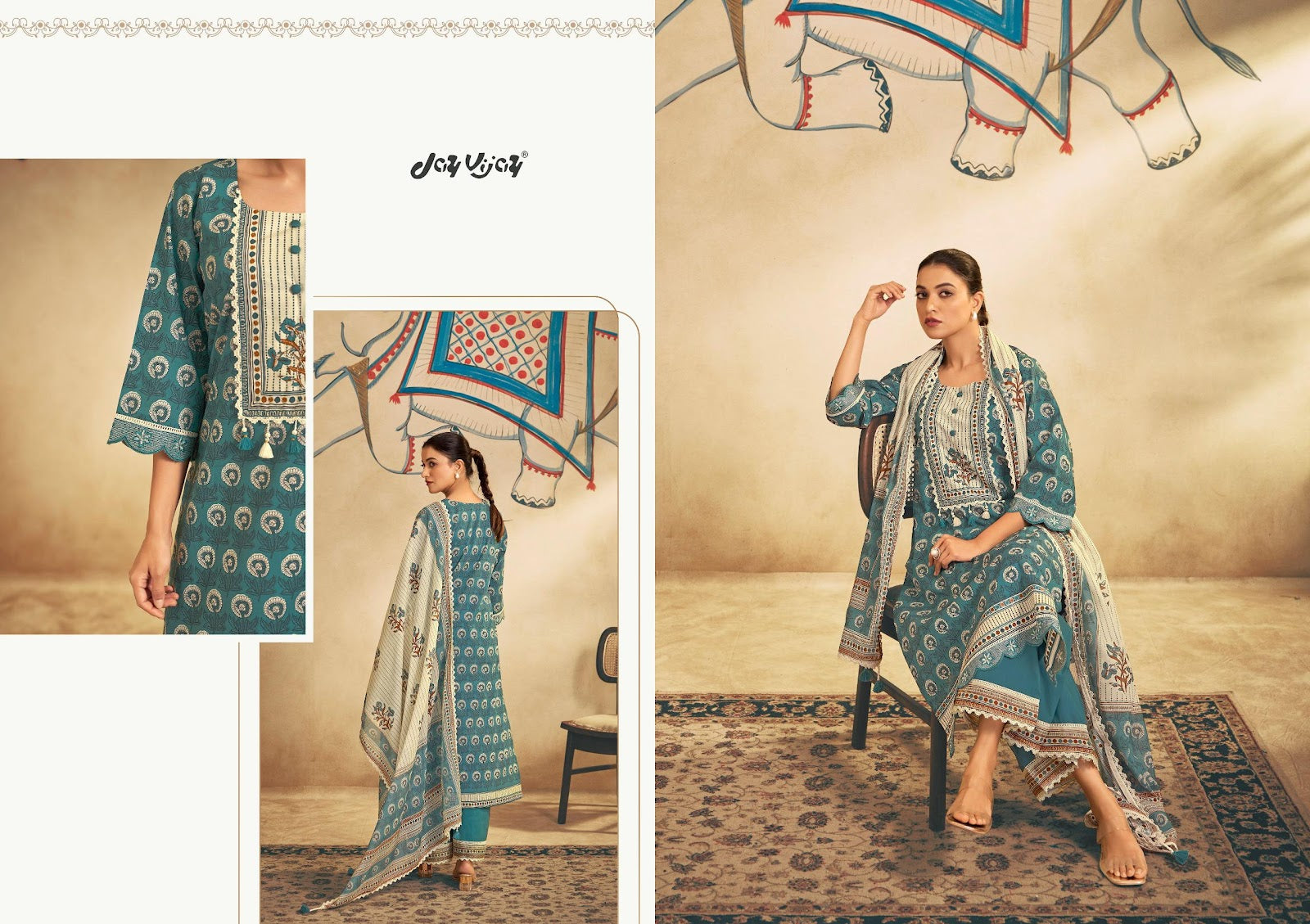 Gauri 3269 Jay Vijay Cotton Pant Style Suits Wholesaler Ahmedabad