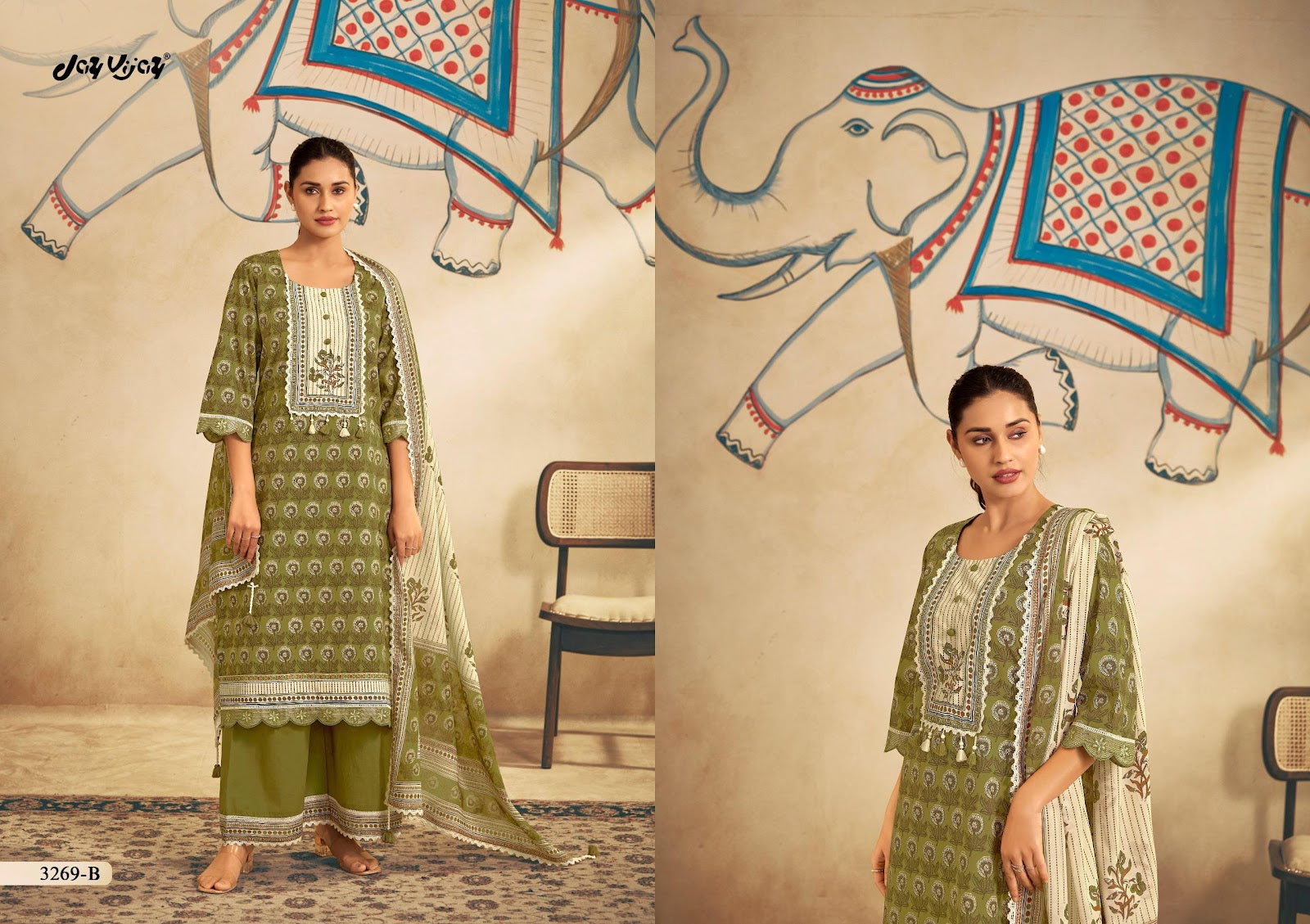 Gauri 3269 Jay Vijay Cotton Pant Style Suits Wholesaler Ahmedabad