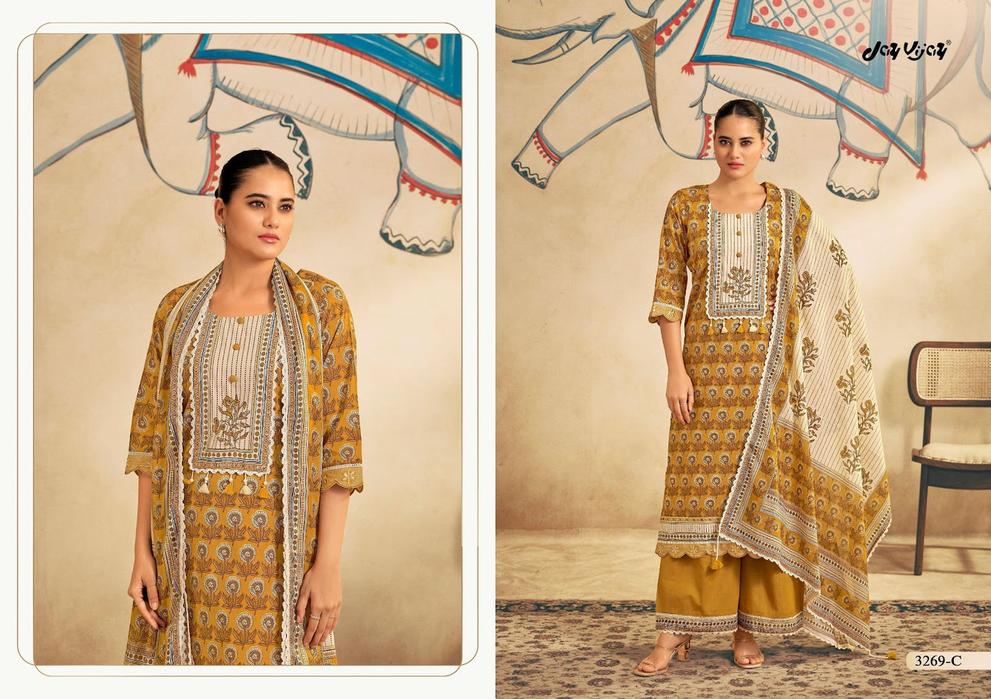 Gauri 3269 Jay Vijay Cotton Pant Style Suits Wholesaler Ahmedabad