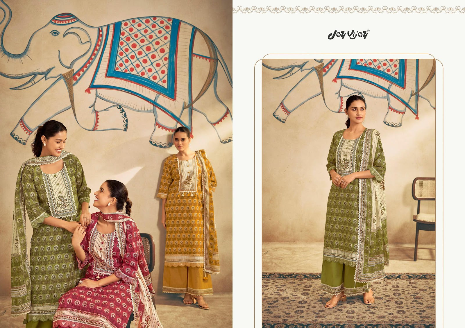 Gauri 3269 Jay Vijay Cotton Pant Style Suits Wholesaler Ahmedabad