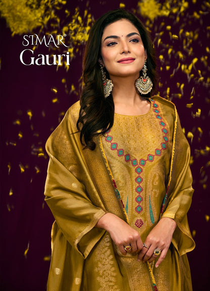 Gauri 742 Simar Silk Pant Style Suits Exporter Gujarat