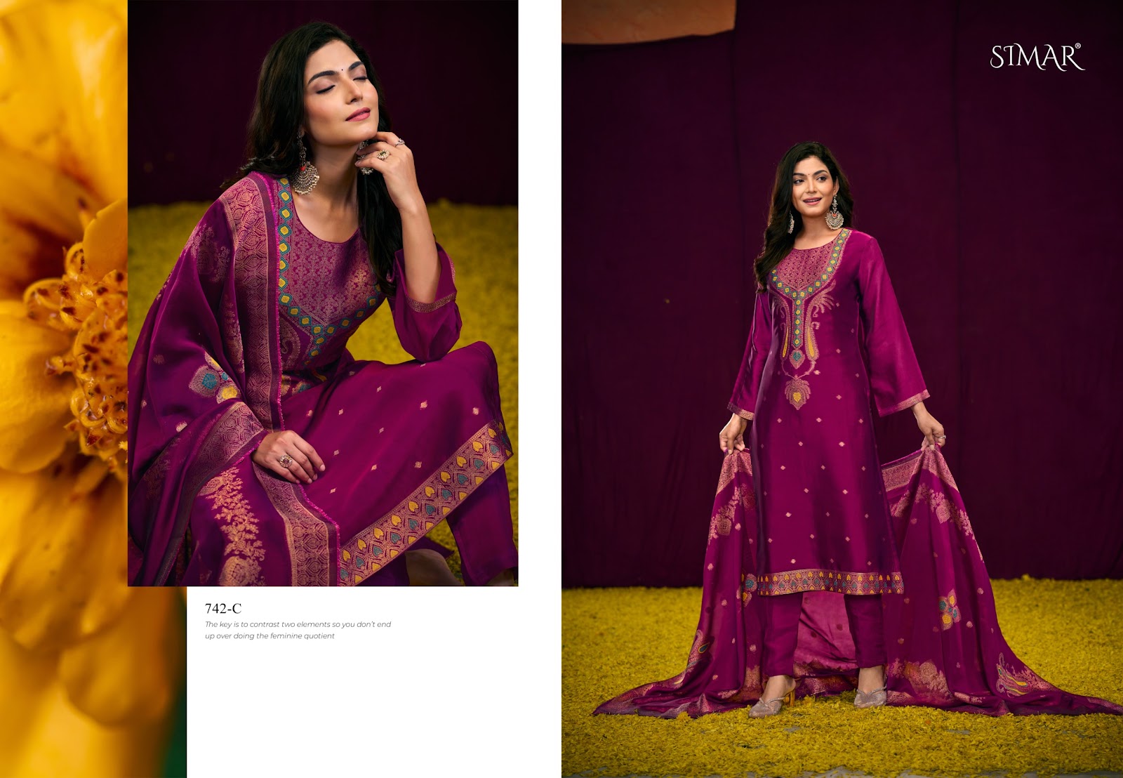 Gauri 742 Simar Silk Pant Style Suits Exporter Gujarat