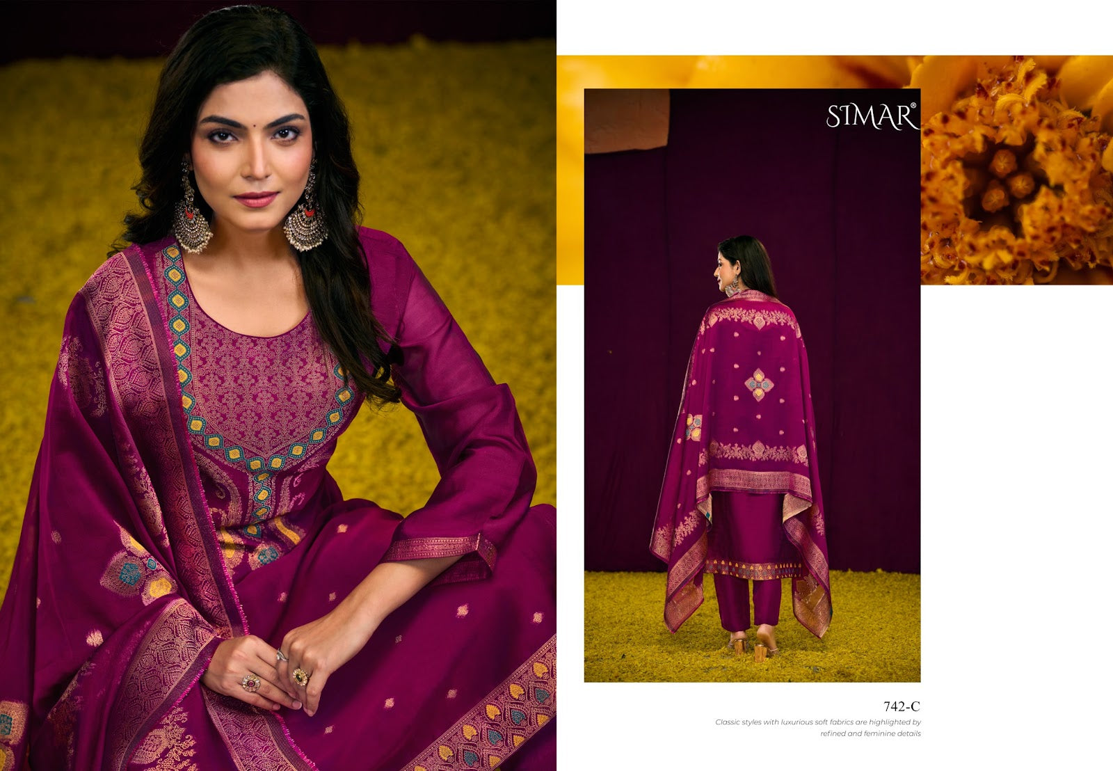 Gauri 742 Simar Silk Pant Style Suits Exporter Gujarat