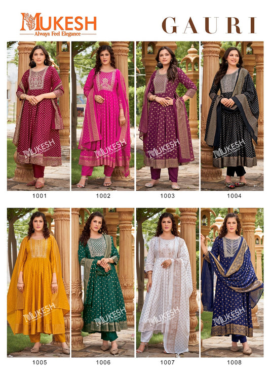 Gauri Mukesh Banwery Rayon 14Kg Readymade Anarkali Suits Supplier India