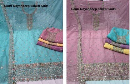 Gauri Nayandeep Silk Salwar Suits Wholesale