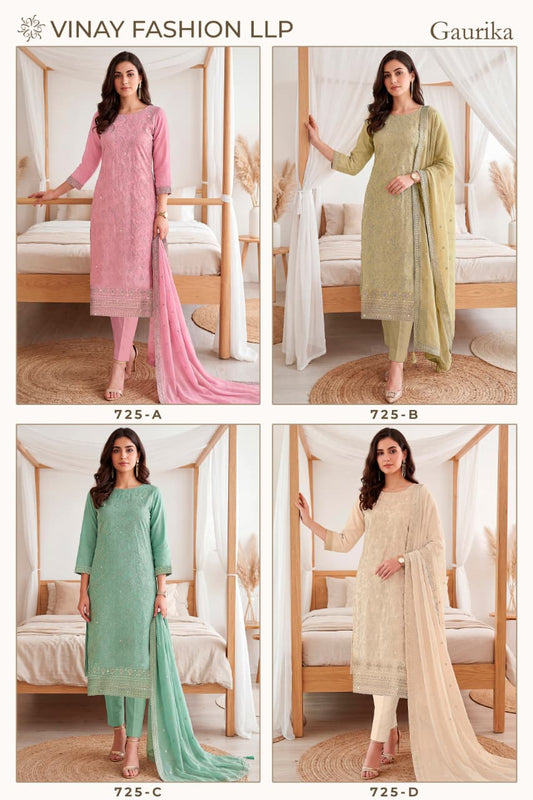 Gaurika Kuleesh Vinay Fashion Llp Georgette Pant Style Suits Manufacturer Gujarat