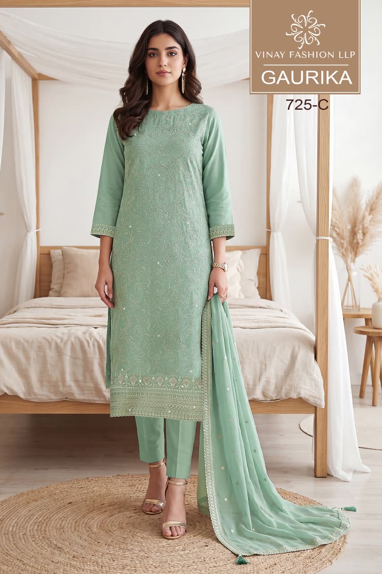 Gaurika Kuleesh Vinay Fashion Llp Georgette Pant Style Suits Manufacturer Gujarat