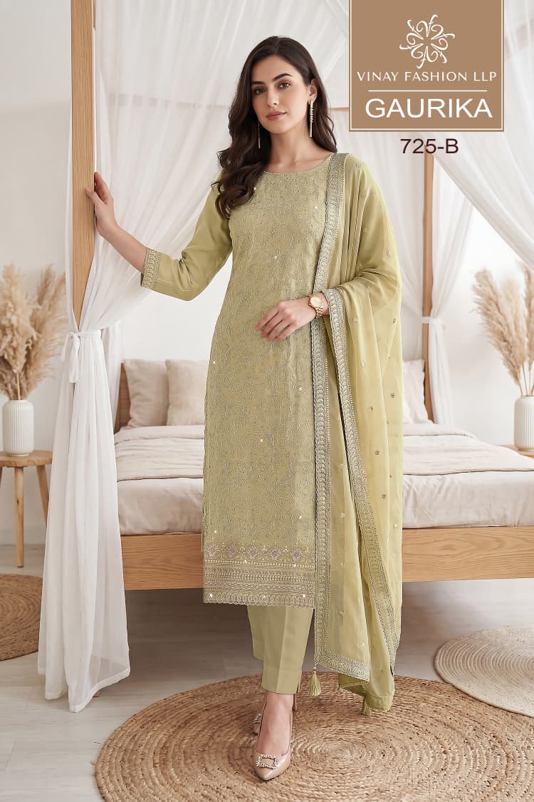 Gaurika Kuleesh Vinay Fashion Llp Georgette Pant Style Suits Manufacturer Gujarat