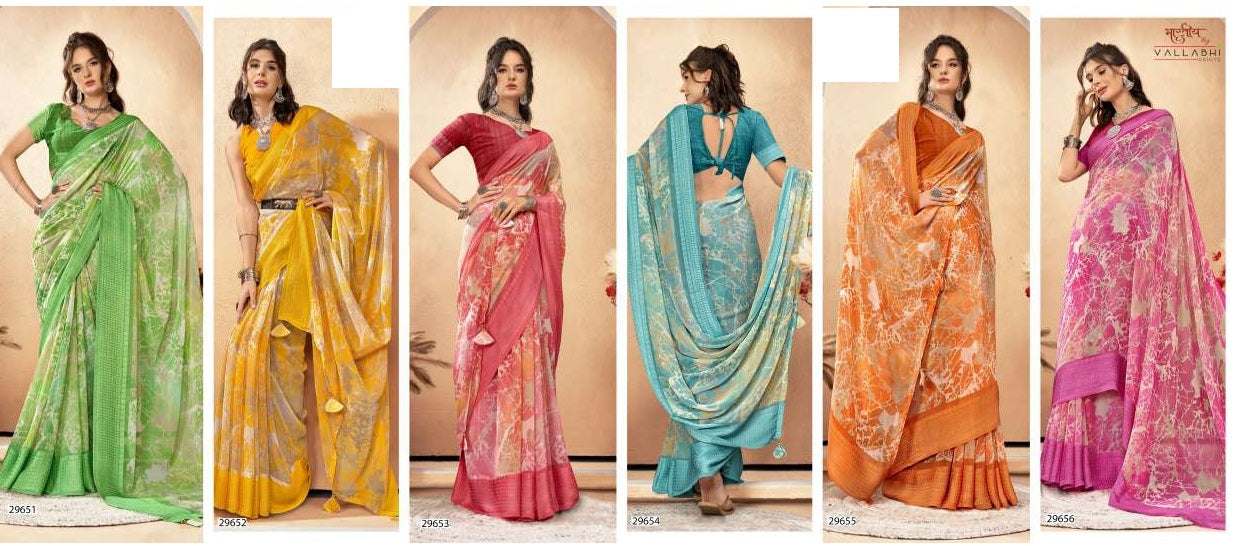 Gaurisha Vol 2 Vallabhi Prints Georgette Sarees Supplier Gujarat