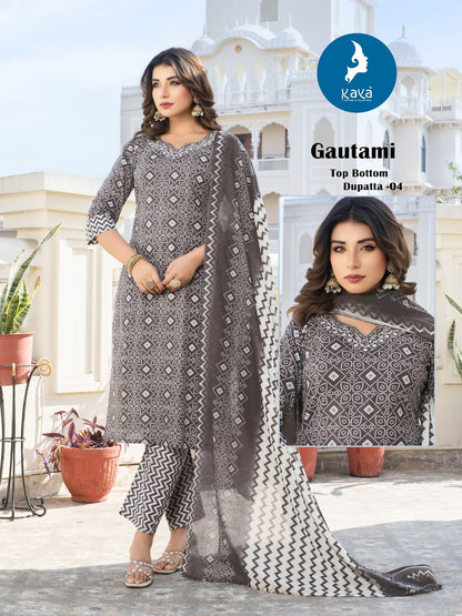 Gautami Kaya Cambric Readymade Cotton Pant Suits Manufacturer India