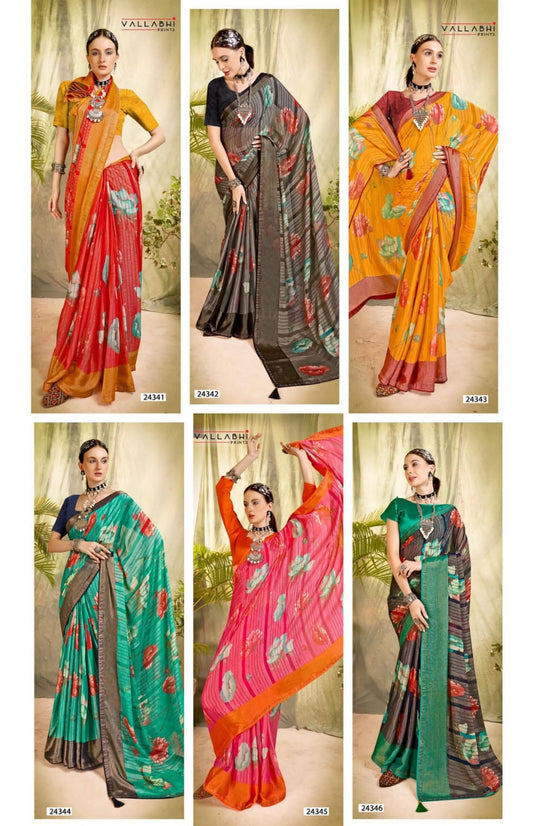 Gautami Vol 5 Vallabhi Prints Brasso Sarees Supplier India