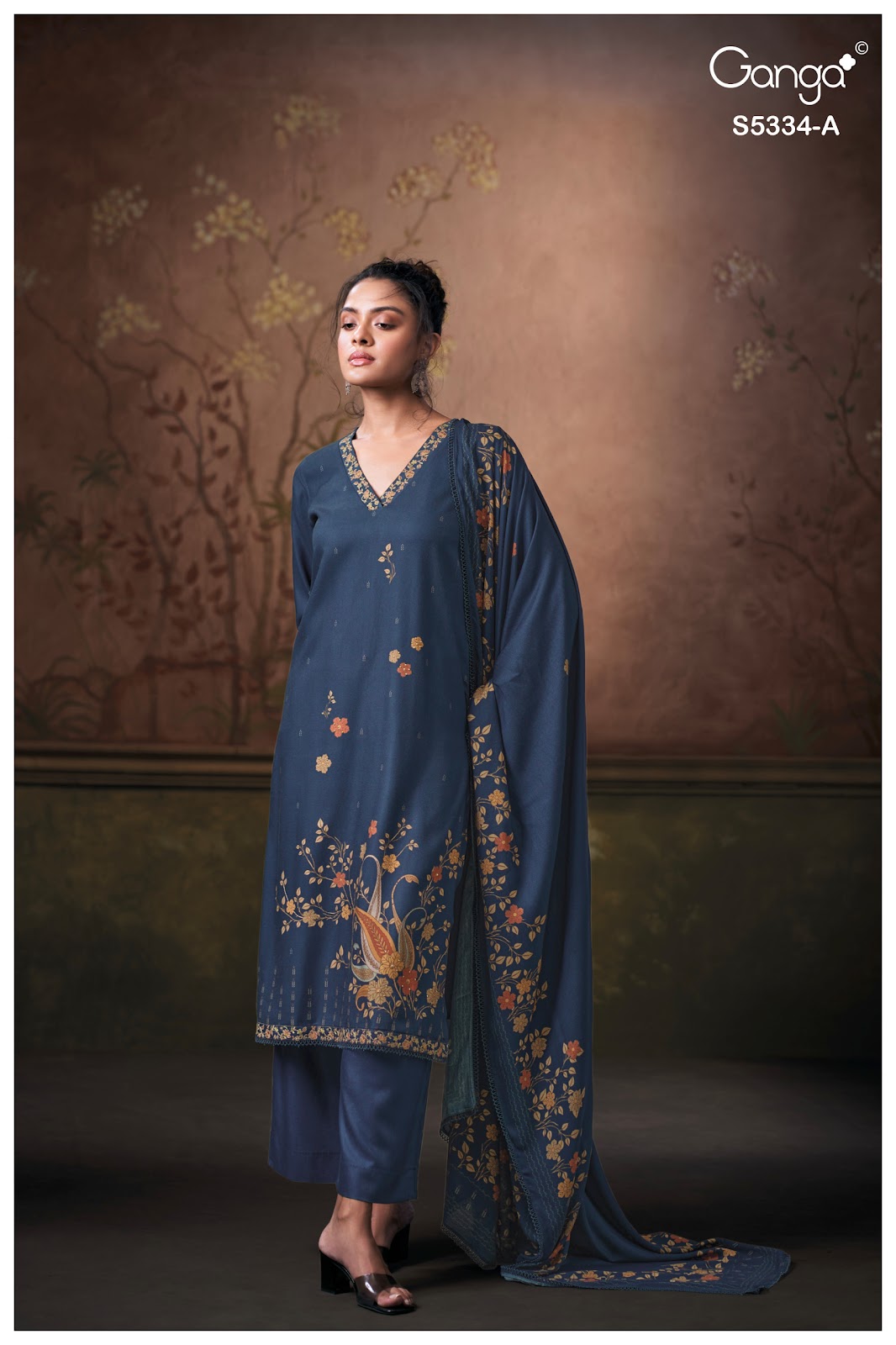 Gavira S5334 Ganga Wool Pashmina Suits Wholesale