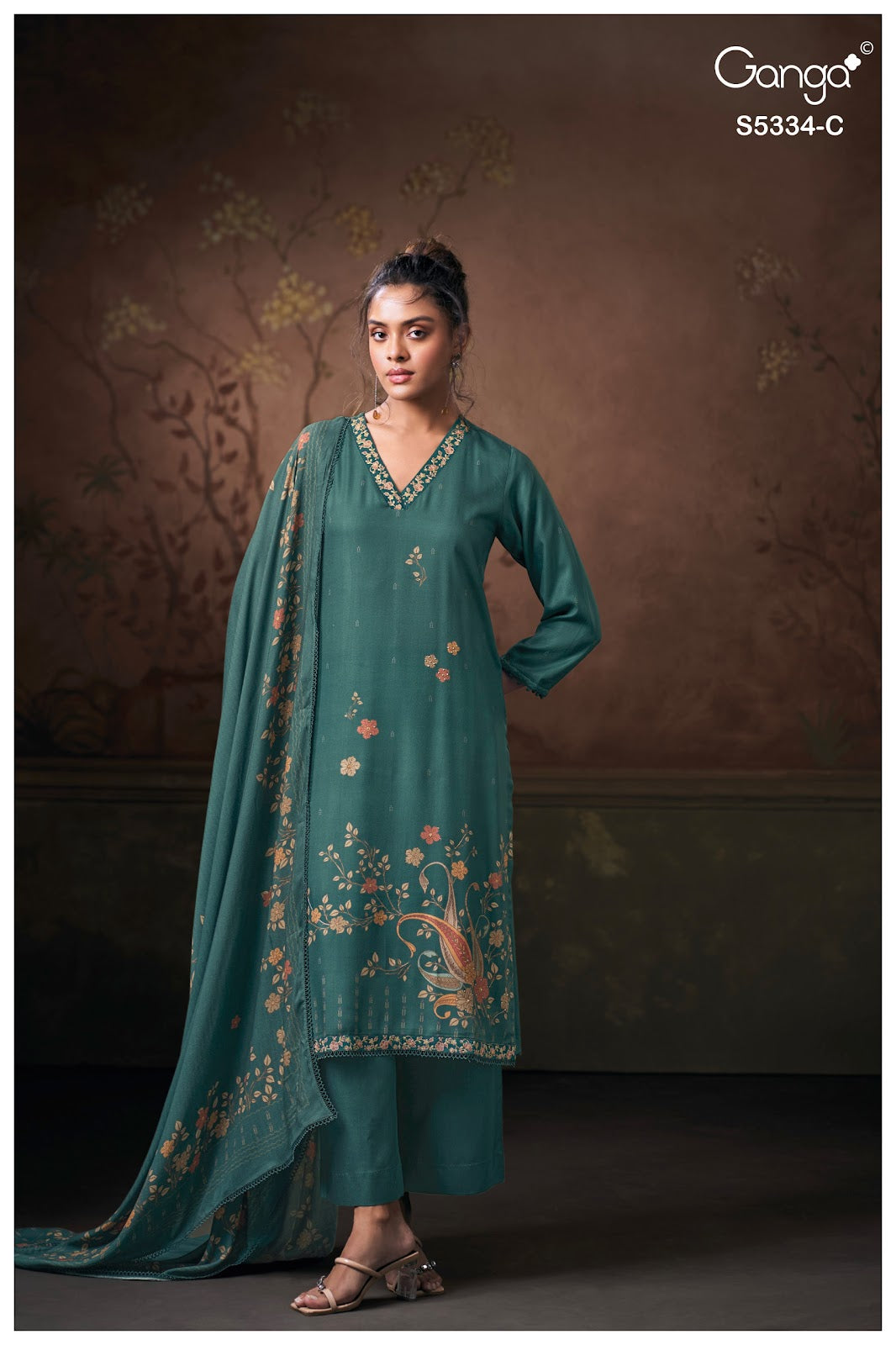 Gavira S5334 Ganga Wool Pashmina Suits Wholesale