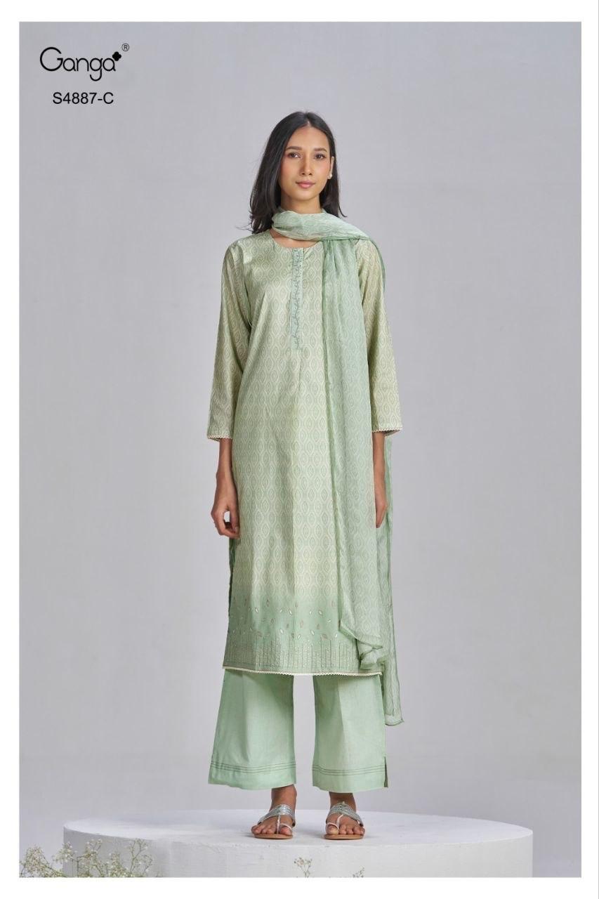 Gayana S4887 Ganga Cotton Pant Style Suits Exporter