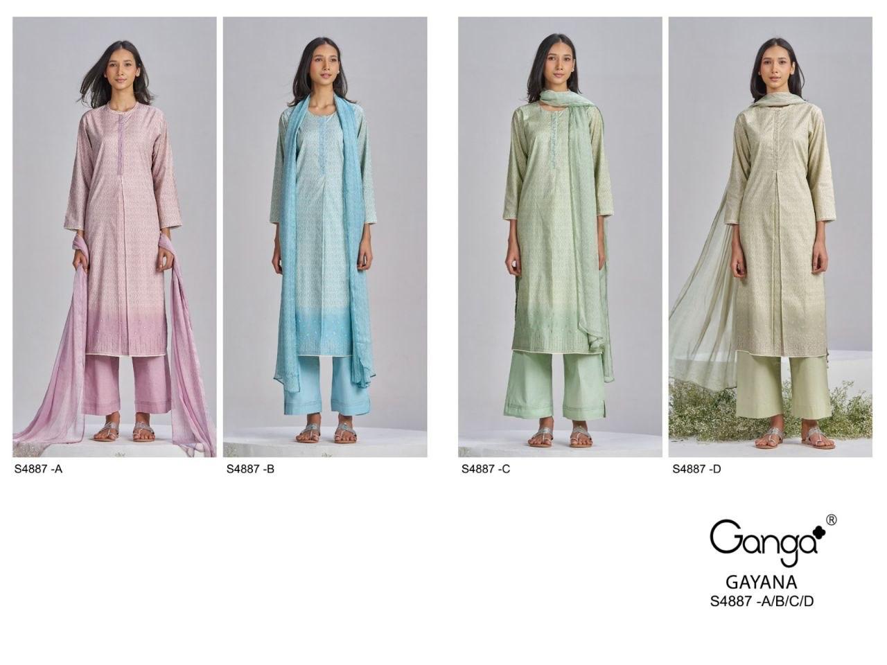 Gayana S4887 Ganga Cotton Pant Style Suits Exporter