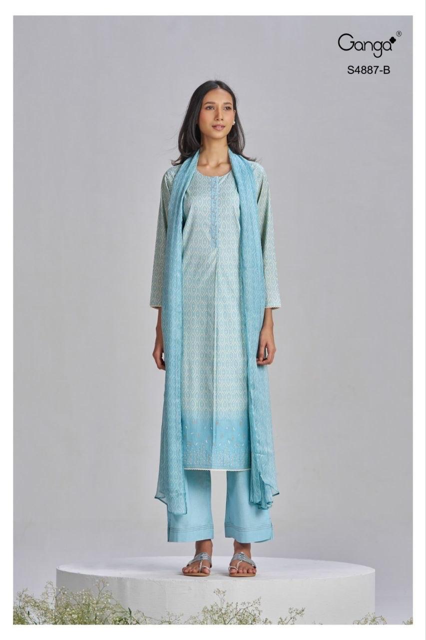 Gayana S4887 Ganga Cotton Pant Style Suits Exporter