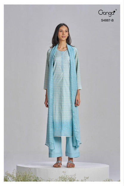 Gayana S4887 Ganga Cotton Pant Style Suits Exporter