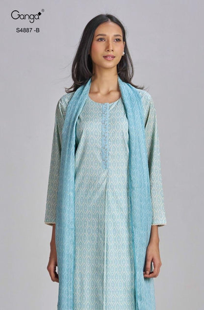 Gayana S4887 Ganga Cotton Pant Style Suits Exporter