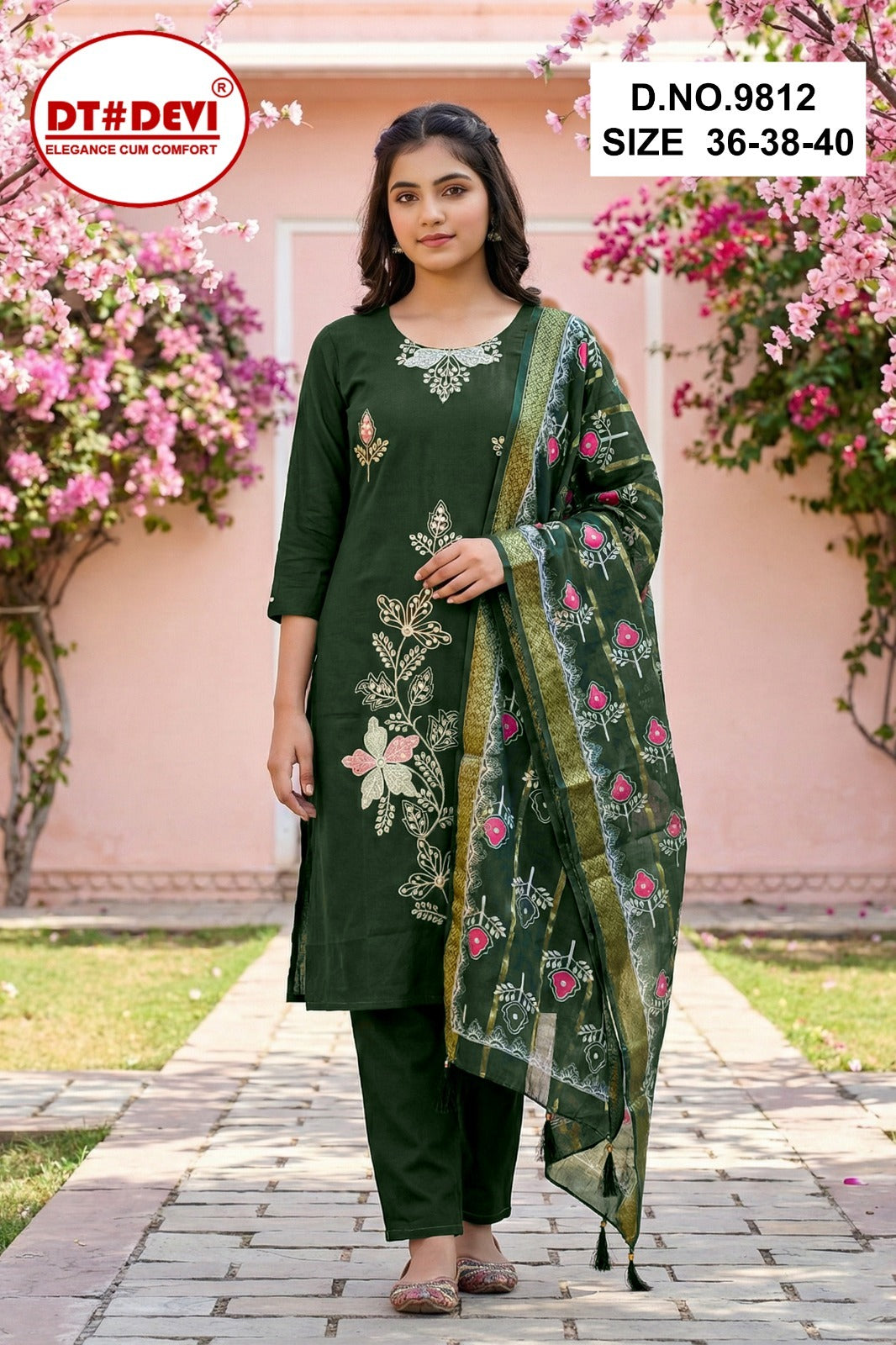 Gayatri 1 Dn 9812 Dt Devi Roman Silk Girls Readymade Pant Suits Wholesale Price