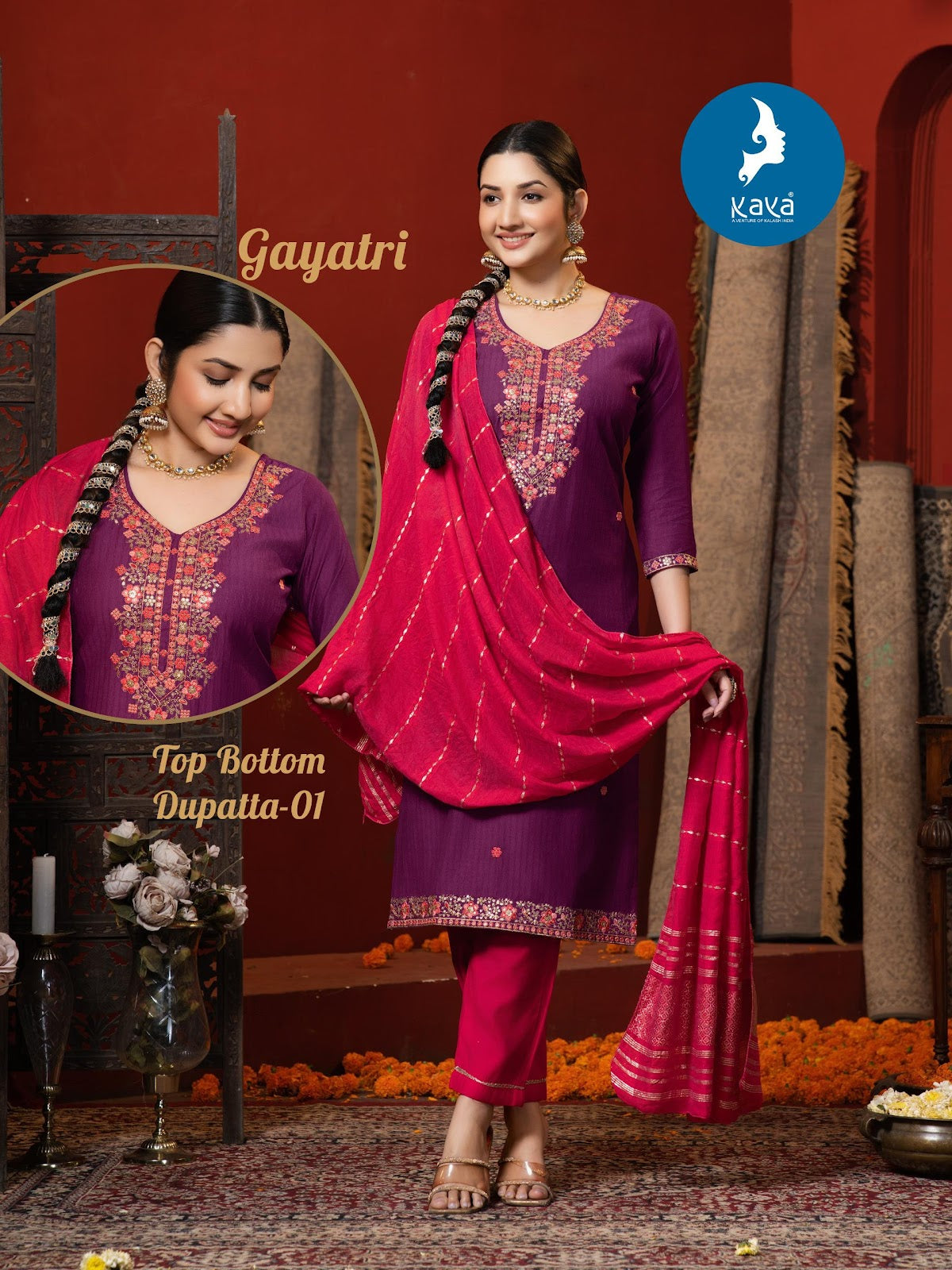 Gayatri Kaya Roman Readymade Pant Style Suits Supplier Gujarat