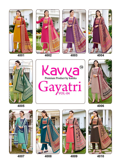 Gayatri Vol 4 Kavya Dhabu Readymade Cotton Pant Suits Wholesale Price