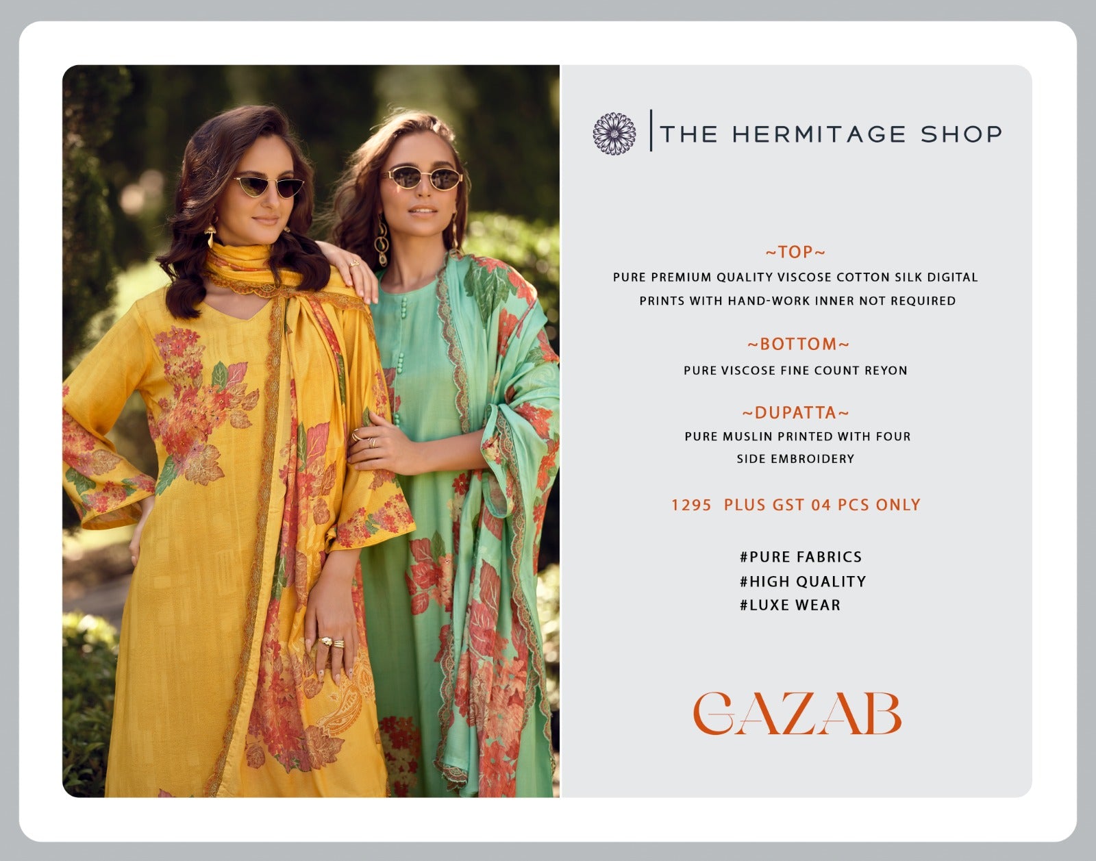 Gazab The Hermitage Shop Premium Viscose Pakistani Salwar Suits Manufacturer