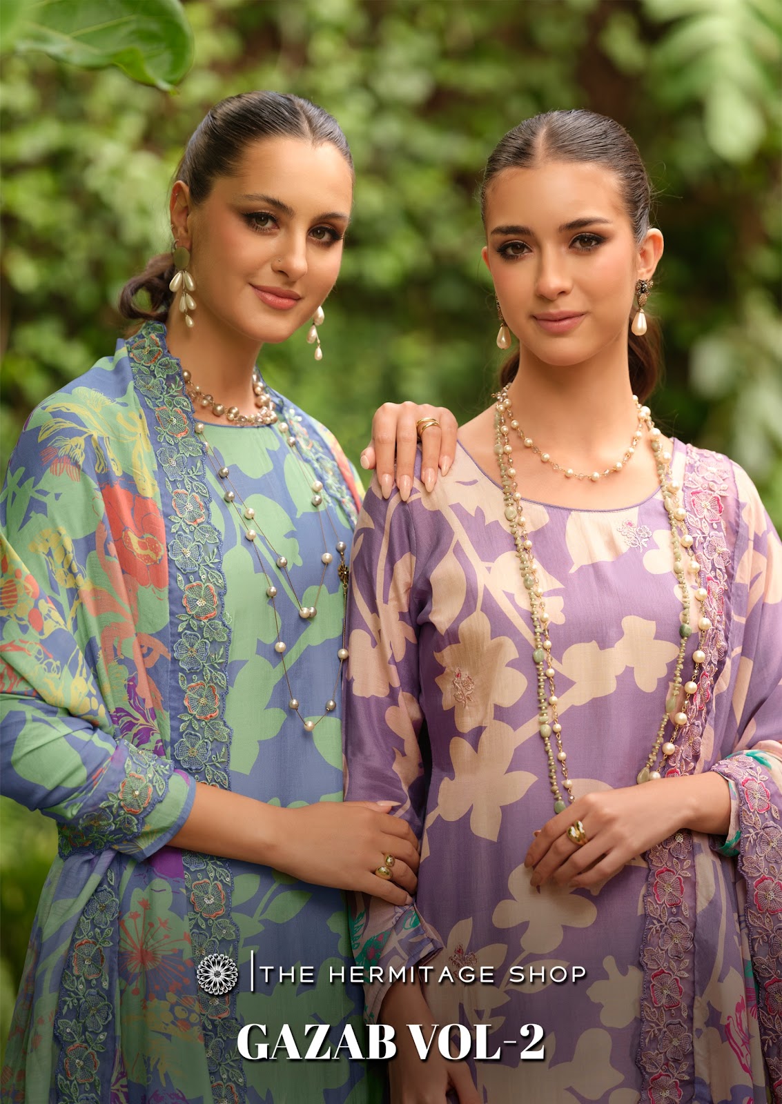 Gazab Vol 2 The Hermitage Shop Giza Satin Karachi Salwar Suits Wholesaler India