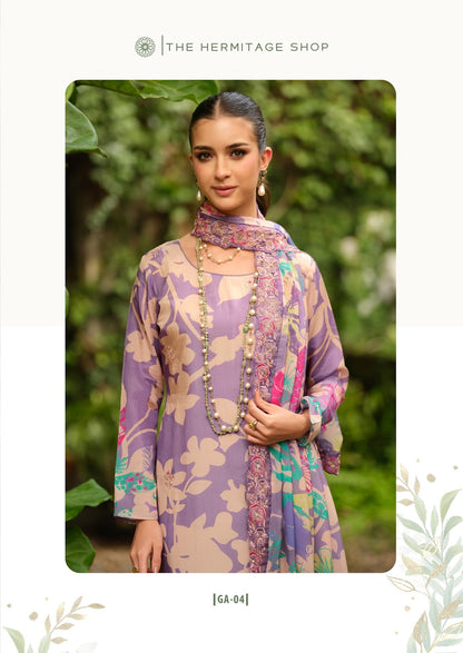 Gazab Vol 2 The Hermitage Shop Giza Satin Karachi Salwar Suits Wholesaler India