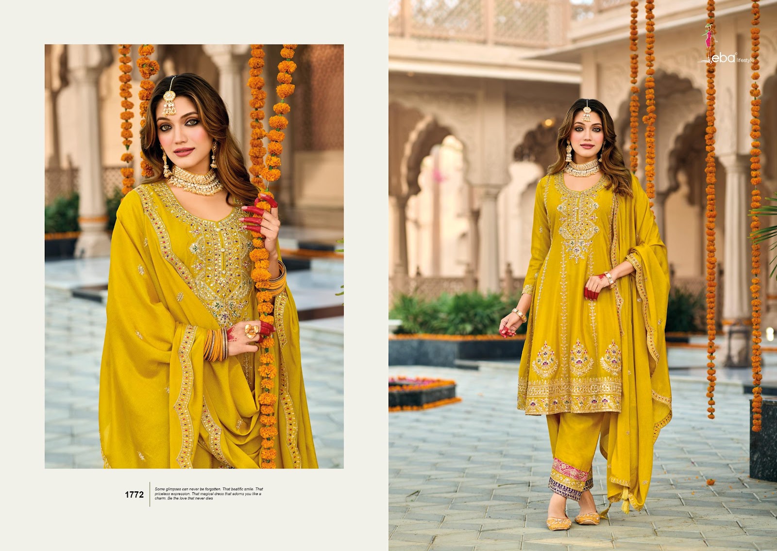 Gazal Eba Lifestyle Chinon Readymade Pant Style Suits Supplier