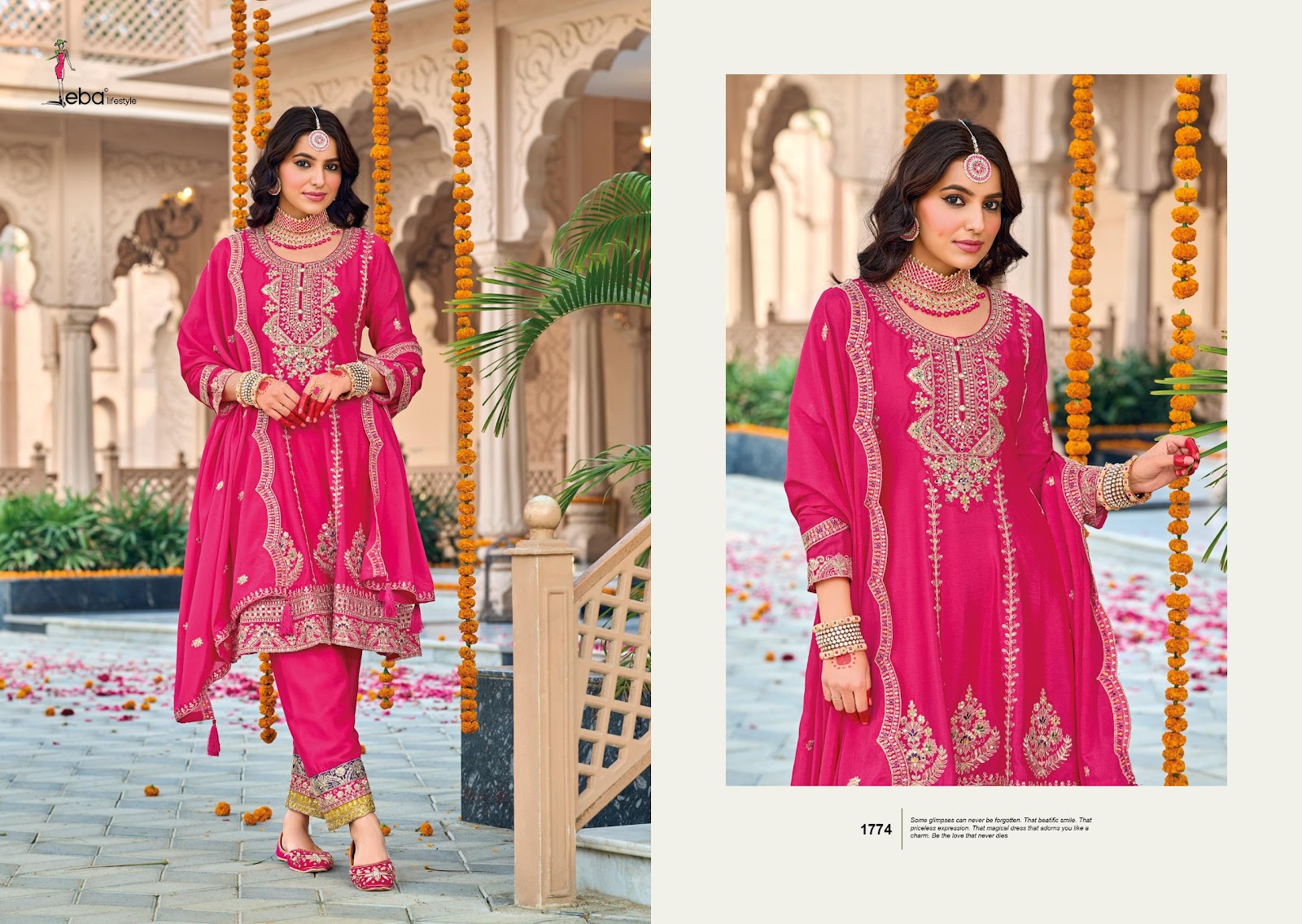 Gazal Eba Lifestyle Chinon Readymade Pant Style Suits Supplier