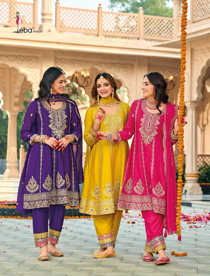 Gazal Eba Lifestyle Chinon Readymade Pant Style Suits Supplier