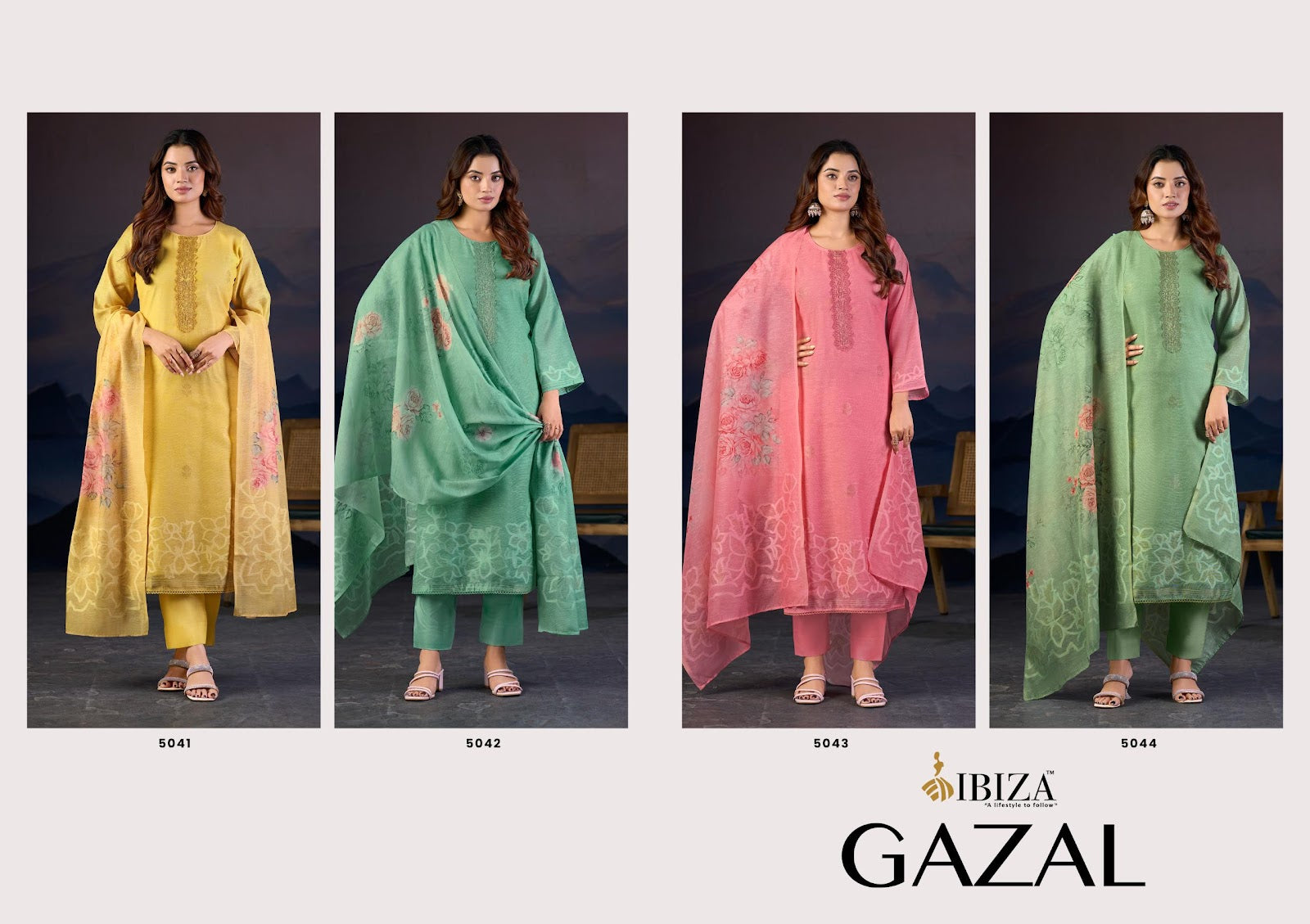 Gazal Ibiza Lilen Pant Style Suits Exporter Gujarat