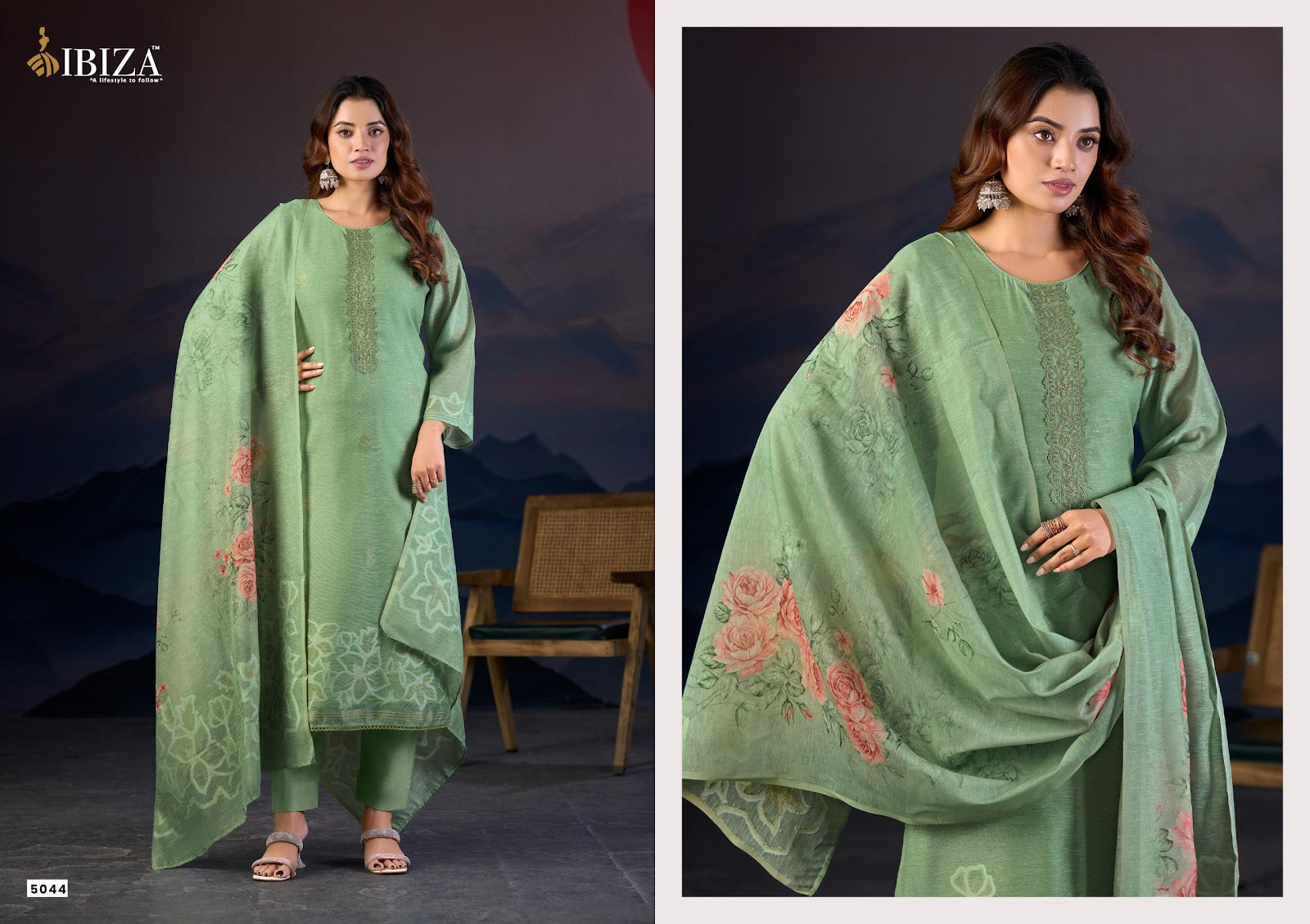 Gazal Ibiza Lilen Pant Style Suits Exporter Gujarat