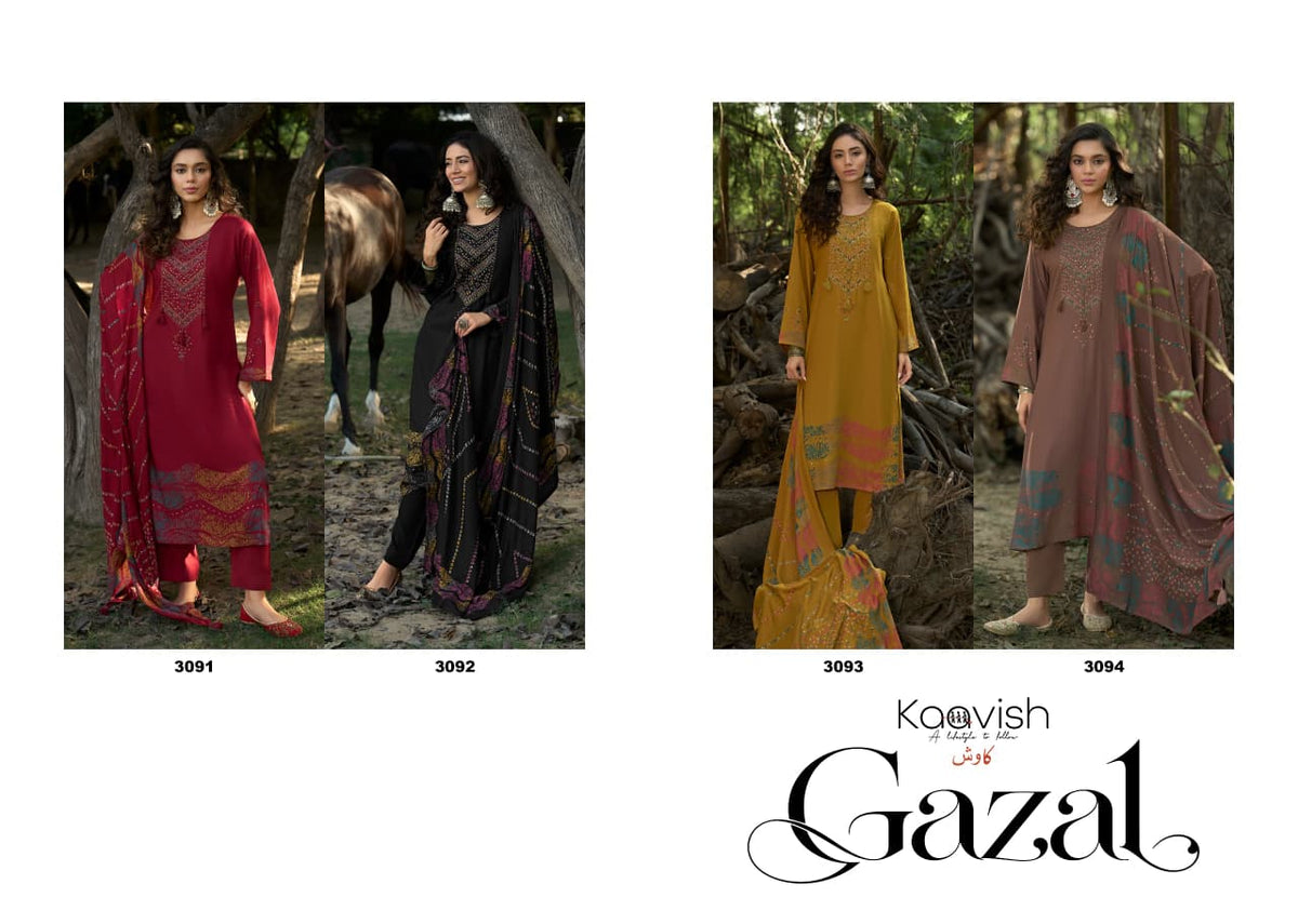 Gazal Kaavish Viscose Pashmina Suits Exporter Gujarat