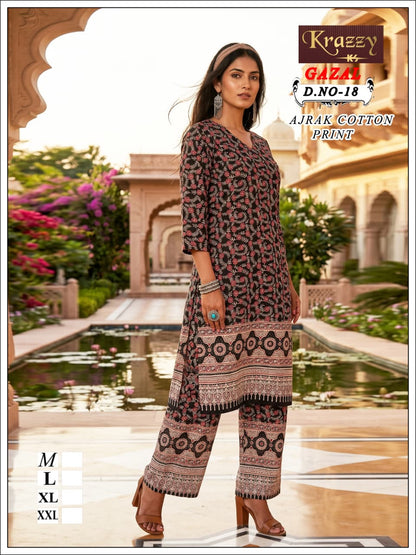 Gazal Krazzy Kanha Cotton Kurti Plazzo Set Exporter