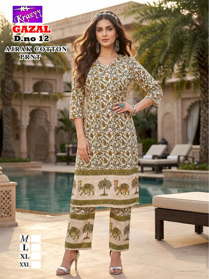 Gazal Krazzy Kanha Cotton Kurti Plazzo Set Exporter