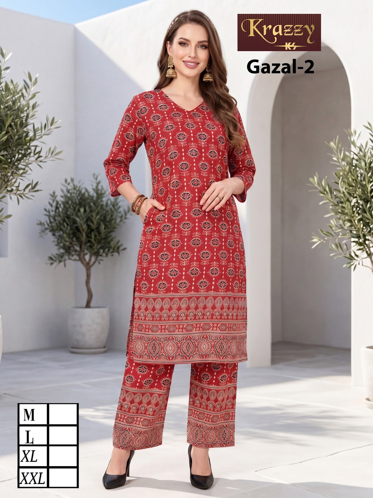 Gazal Krazzy Kanha Cotton Kurti Plazzo Set Exporter