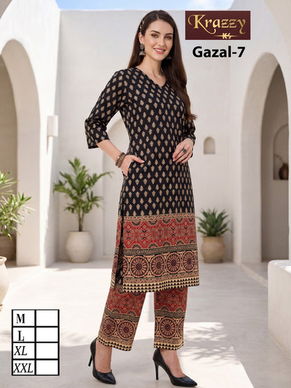 Gazal Krazzy Kanha Cotton Kurti Plazzo Set Exporter
