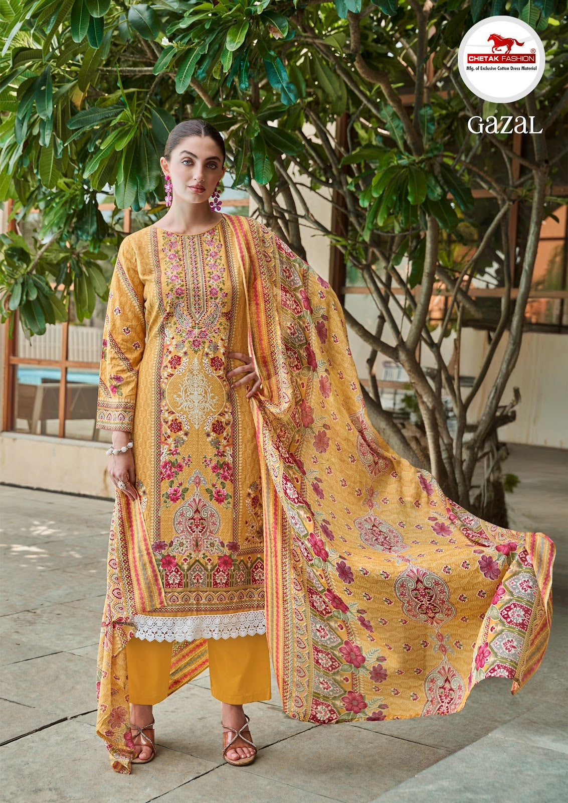 Gazal Vol 2 Chetak Fashion Cambric Cotton Karachi Salwar Suits Wholesaler Gujarat