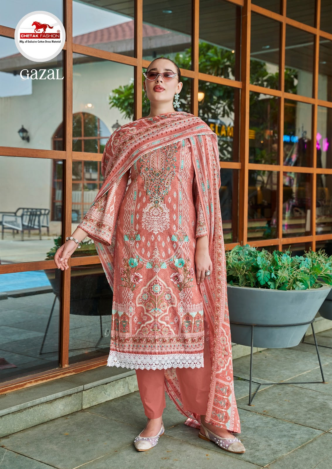 Gazal Vol 2 Chetak Fashion Cambric Cotton Karachi Salwar Suits Wholesaler Gujarat